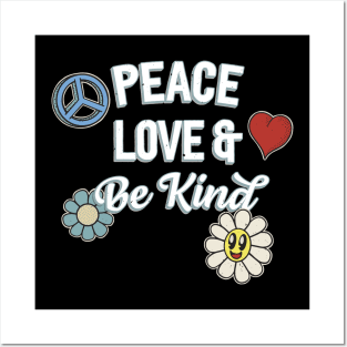 Peace Love And Kindness Hippie Retro Posters and Art